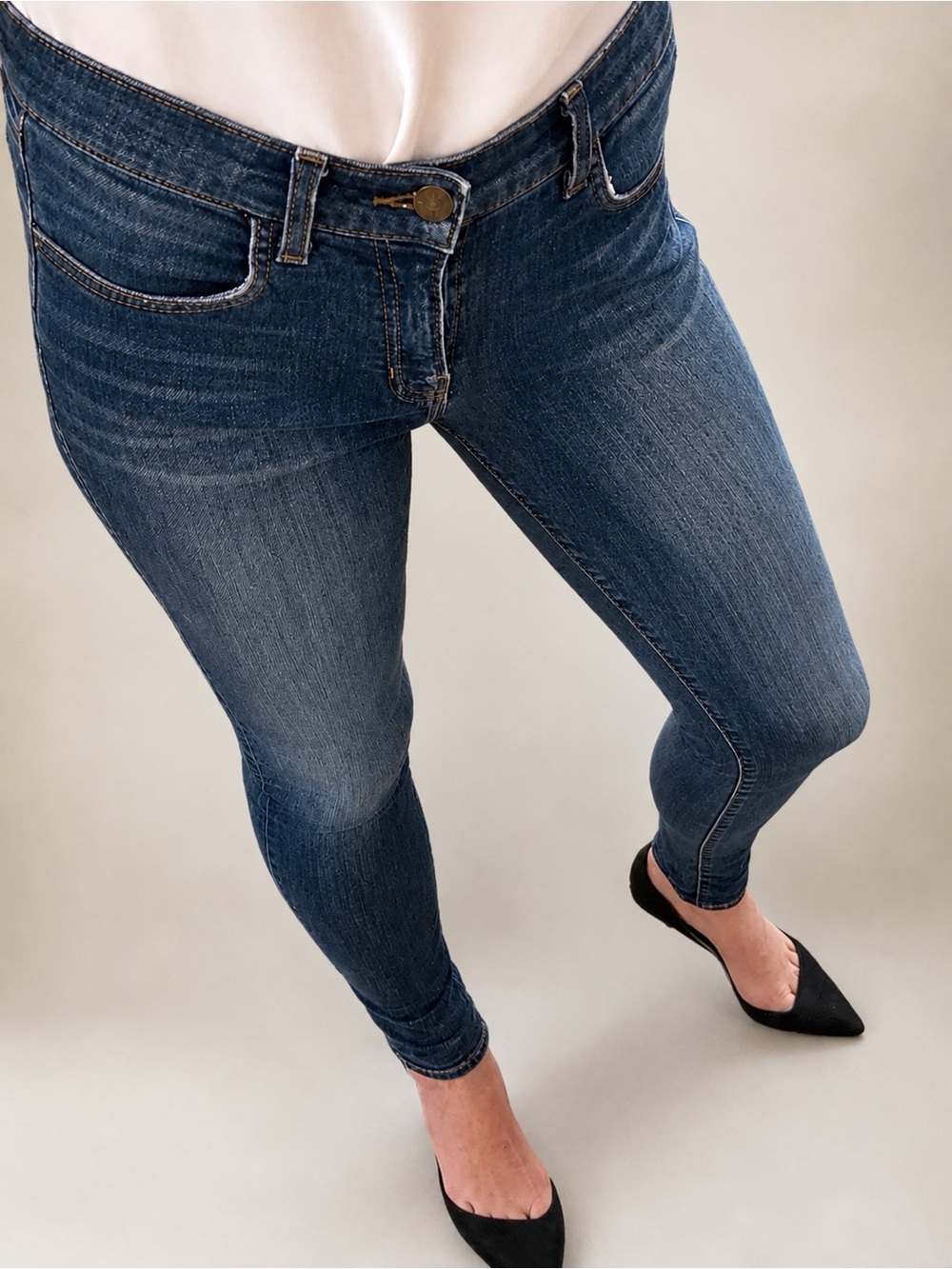 J Brand Medium Indigo Blue Wash Skinny Leg Stretch Denim Blue Jeans Pants - 27